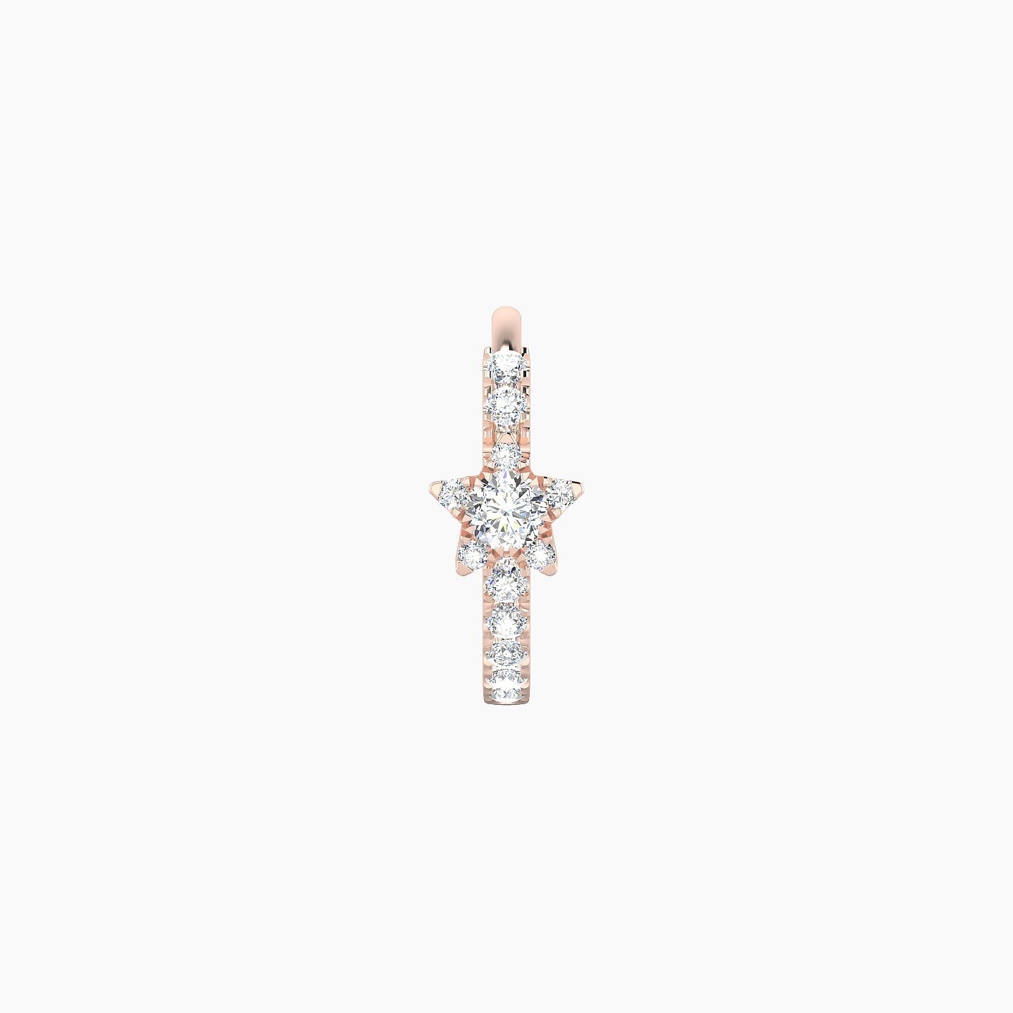 Asteria | 18k Rose Gold 8 mm Star Diamond Nose Ring Piercing