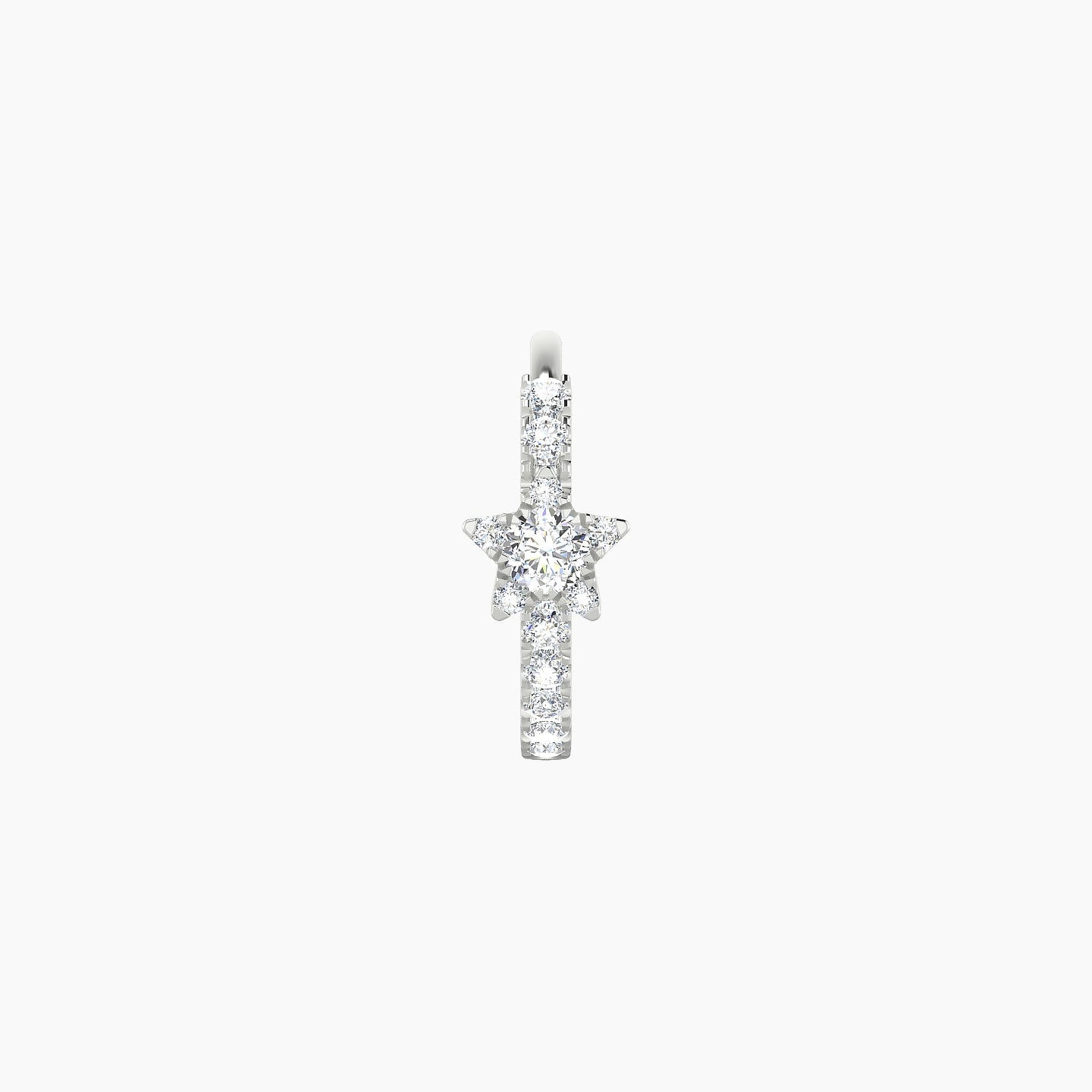 Asteria | 18k White Gold 8 mm Star Diamond Nose Ring Piercing