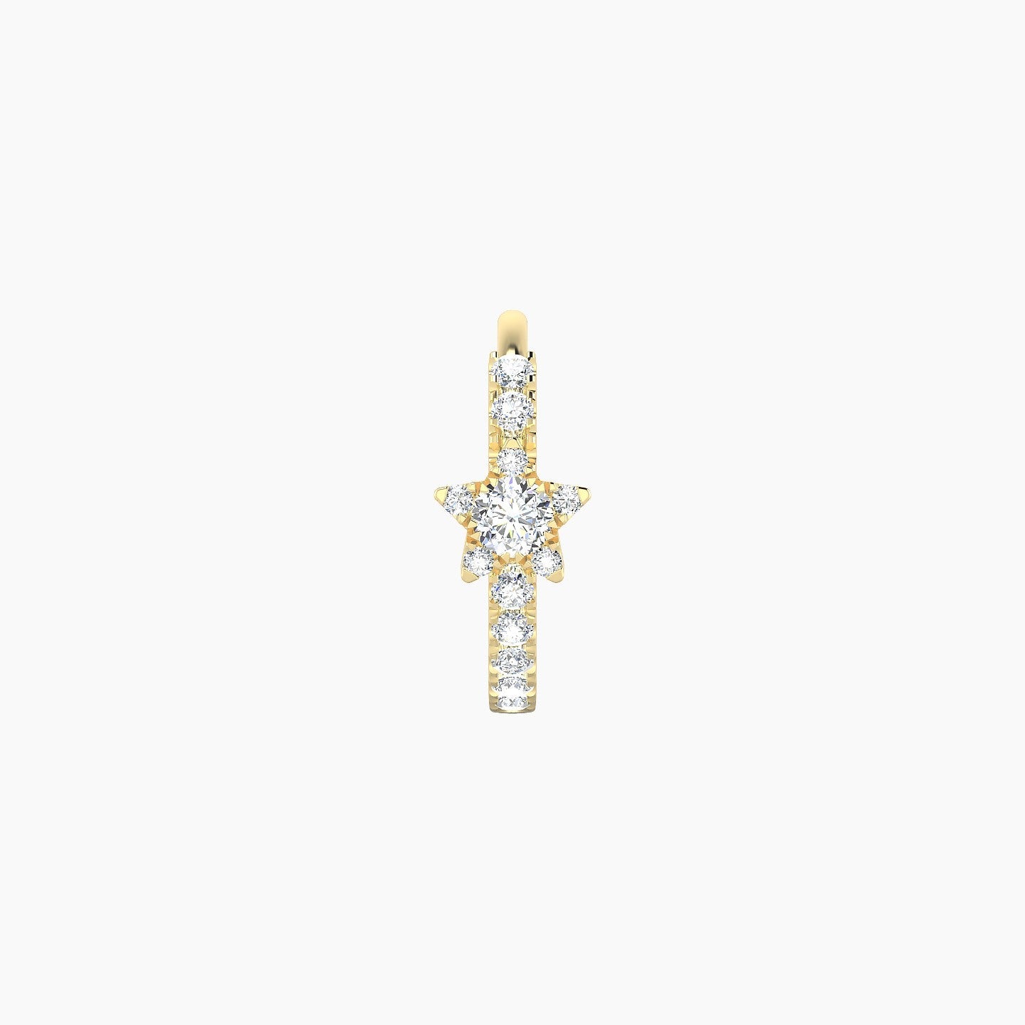 Asteria | 18k Yellow Gold 8 mm Star Diamond Nose Ring Piercing
