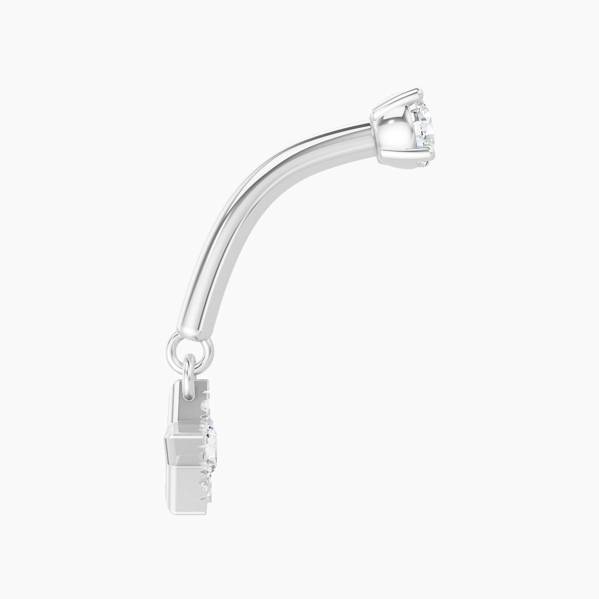 Asteria | 18k White Gold 8 mm Star Diamond Rook Piercing