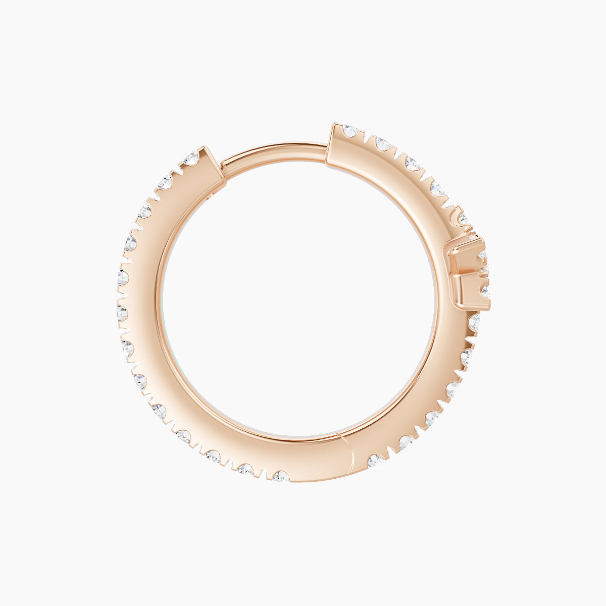 Asteria | 18k Rose Gold 9.5 mm Star Diamond Hoop Piercing