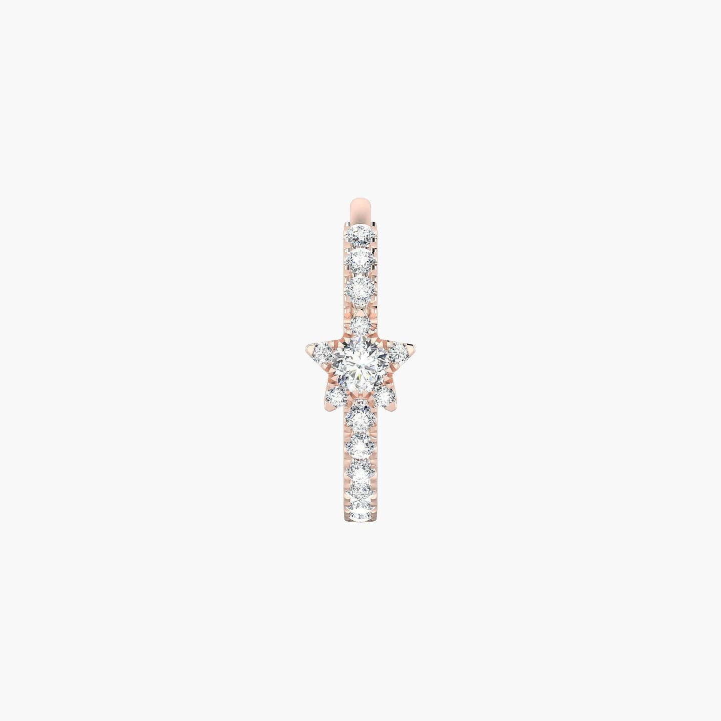 Asteria | 18k Rose Gold 9.5 mm Star Diamond Nose Ring Piercing