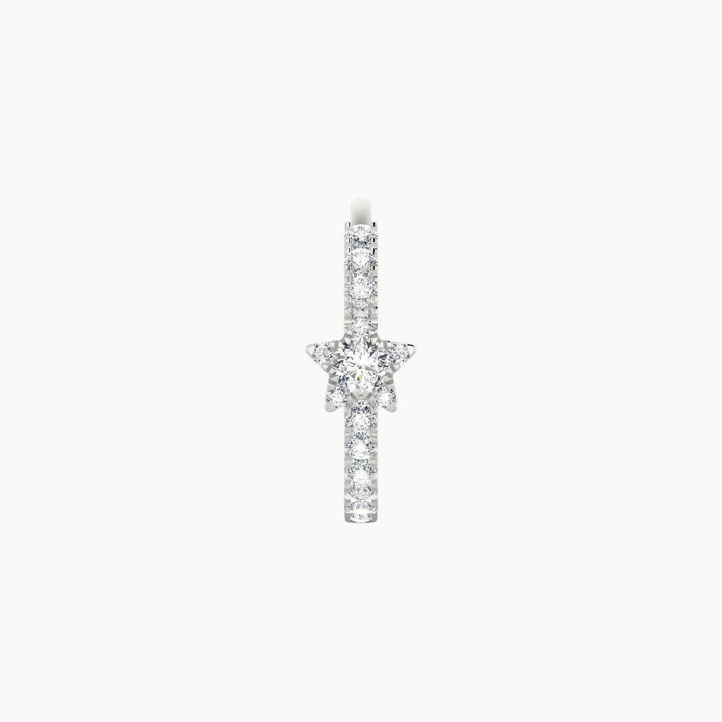 Asteria | 18k White Gold 9.5 mm Star Diamond Nose Ring Piercing