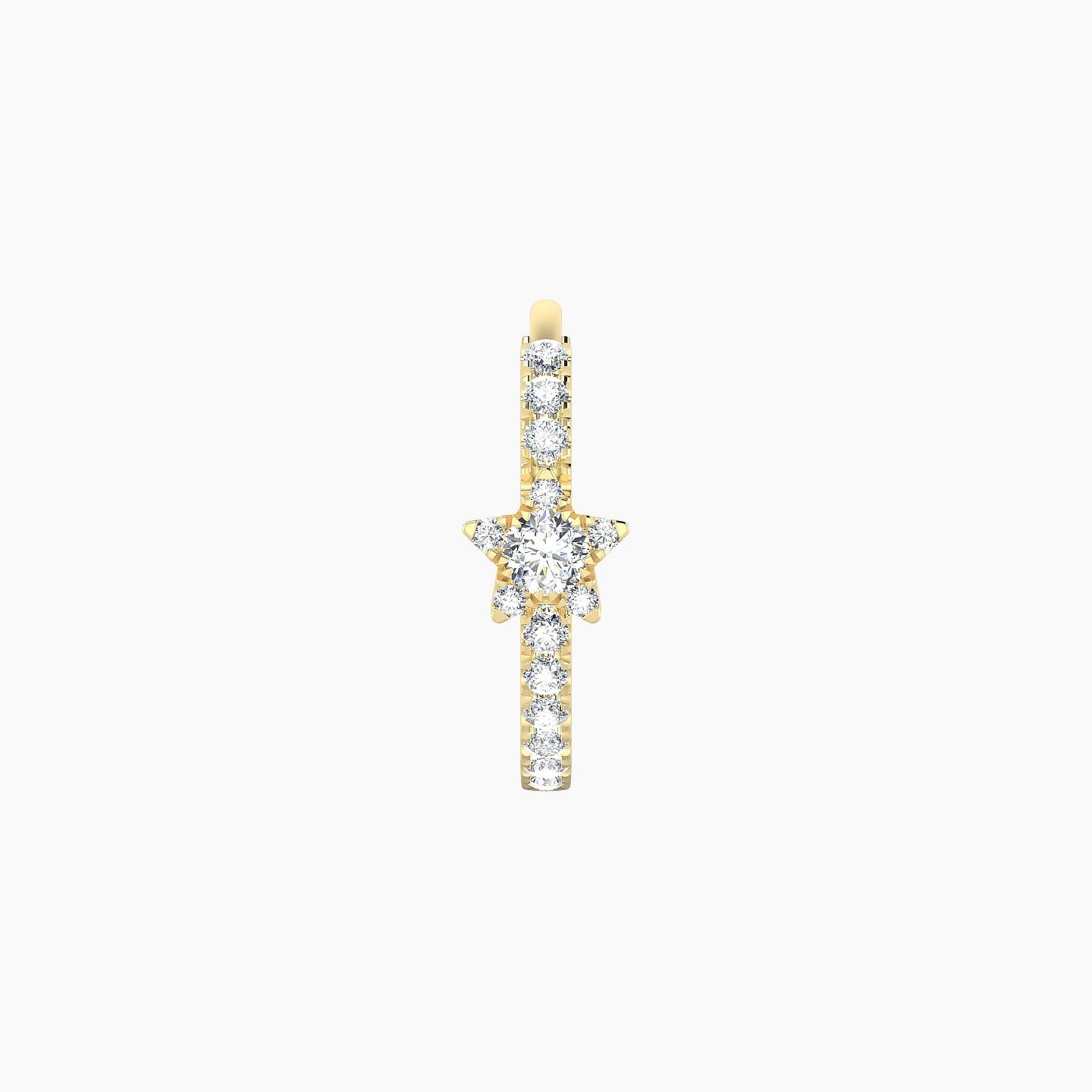 Asteria | 18k Yellow Gold 9.5 mm Star Diamond Nose Ring Piercing