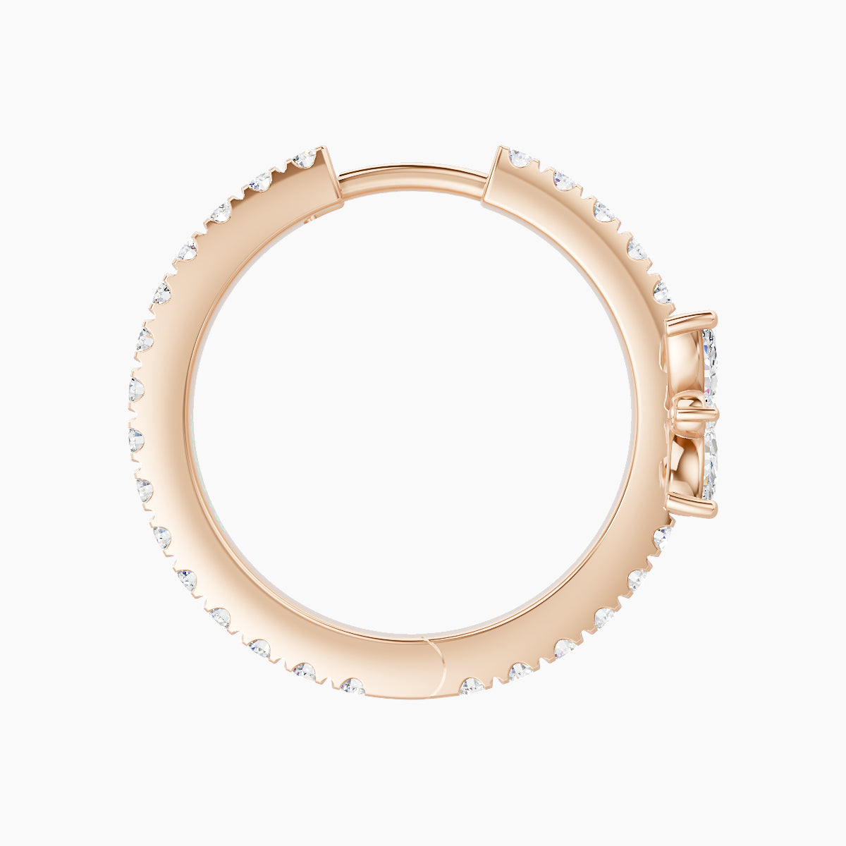 Aurore | 18k Rose Gold 11 mm Flower Diamond Hoop Piercing