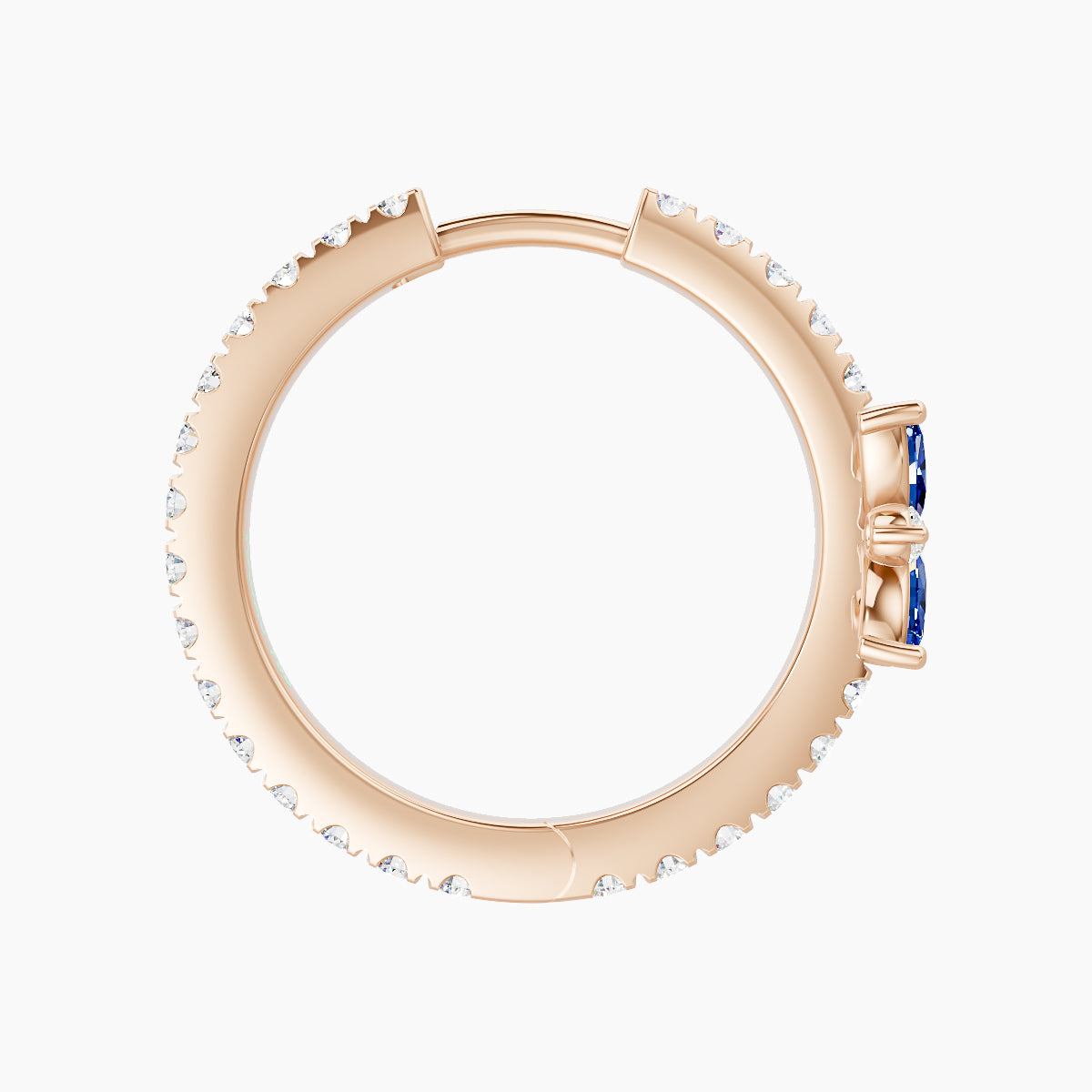 Aurore | 18k Rose Gold 11 mm Flower Sapphire & Diamond Hoop Piercing