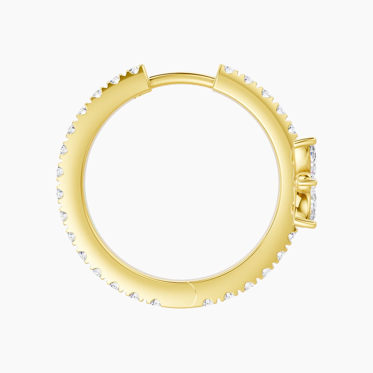 Aurore | 18k Yellow Gold 11 mm Flower Diamond Hoop Piercing