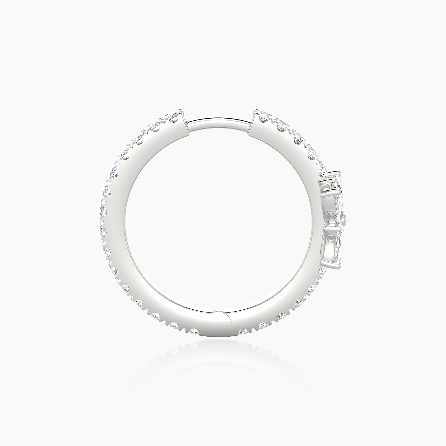 Aurore | 18k White Gold 11 mm Flower Diamond Hoop Piercing