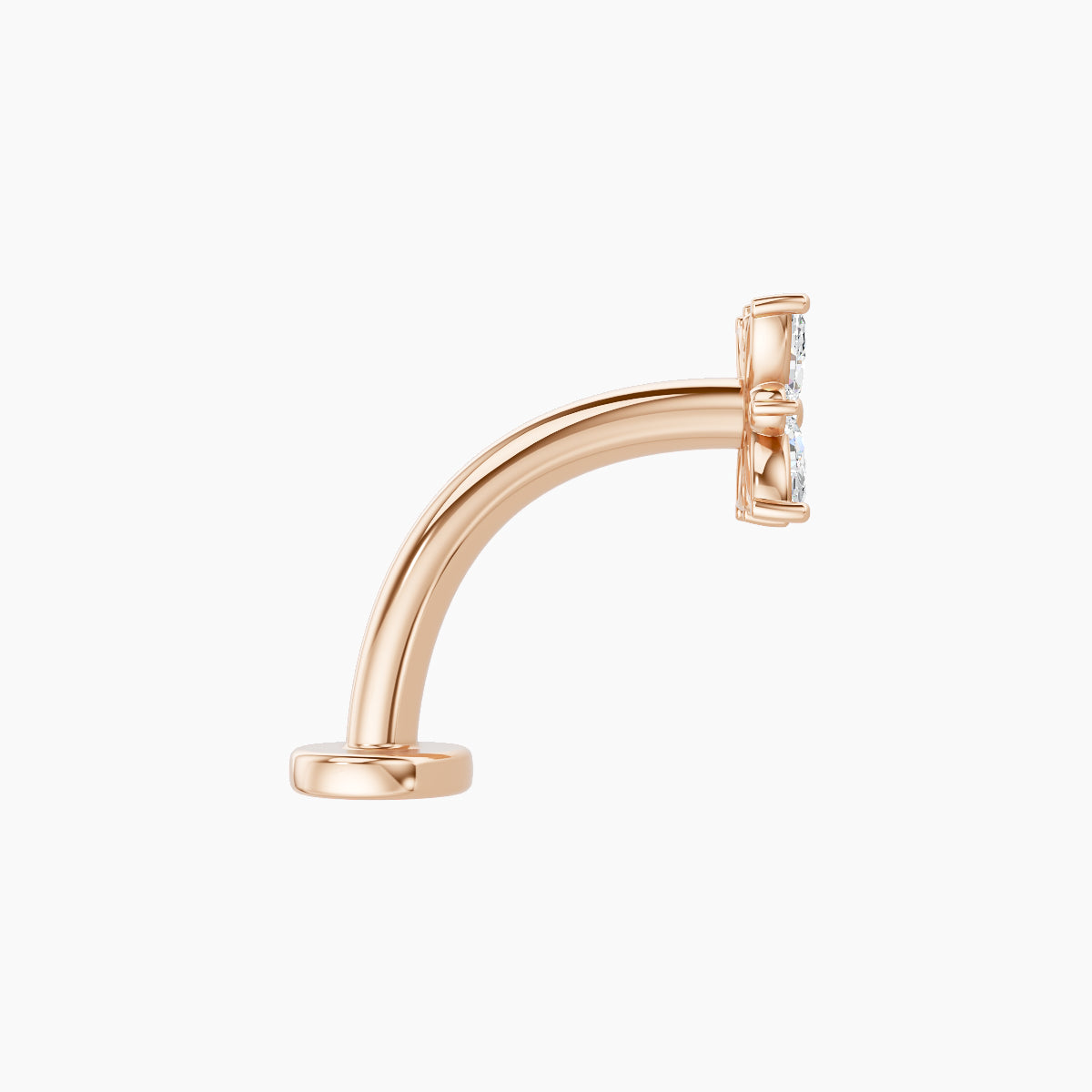 Aurore | 18k Rose Gold 5.5 mm 10 mm Flower Diamond Floating Navel Piercing