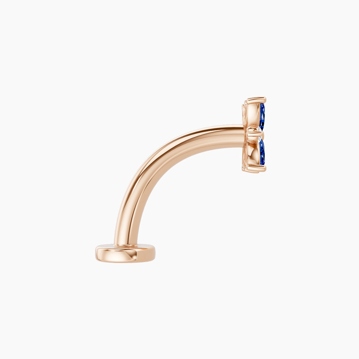 Aurore | 18k Rose Gold 10 mm 5.5 mm Flower Sapphire & Diamond Floating Navel Piercing