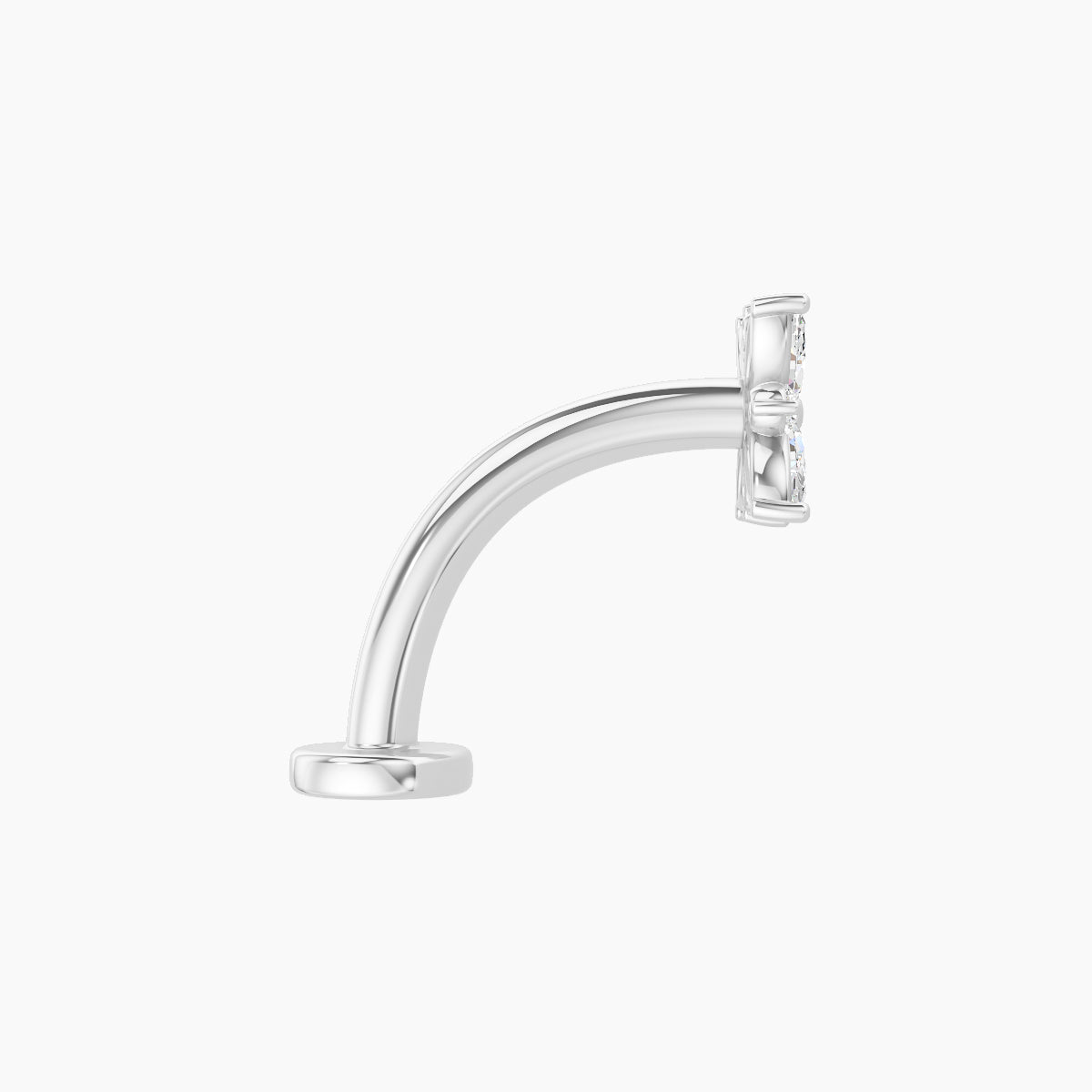 Aurore | 18k White Gold 5.5 mm 10 mm Flower Diamond Floating Navel Piercing