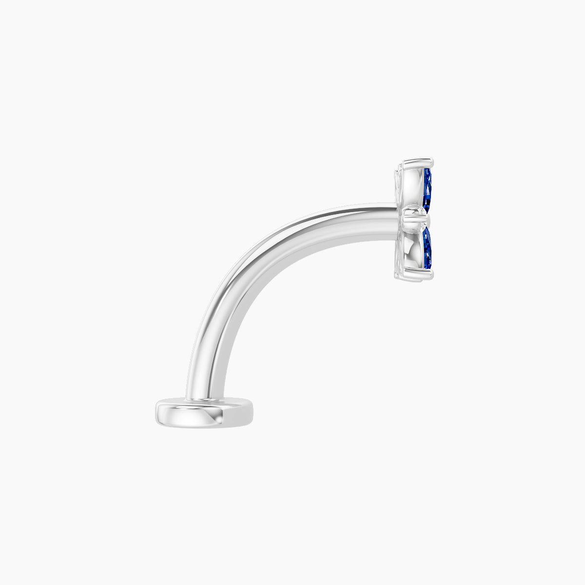 Aurore | 18k White Gold 10 mm 5.5 mm Flower Sapphire & Diamond Floating Navel Piercing