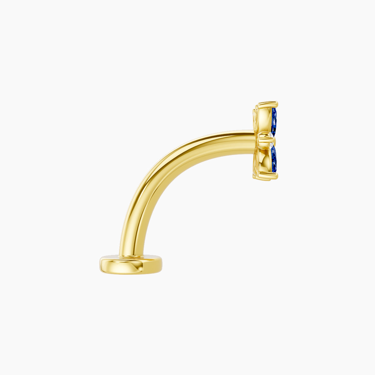 Aurore | 18k Yellow Gold 10 mm 5.5 mm Flower Sapphire & Diamond Floating Navel Piercing