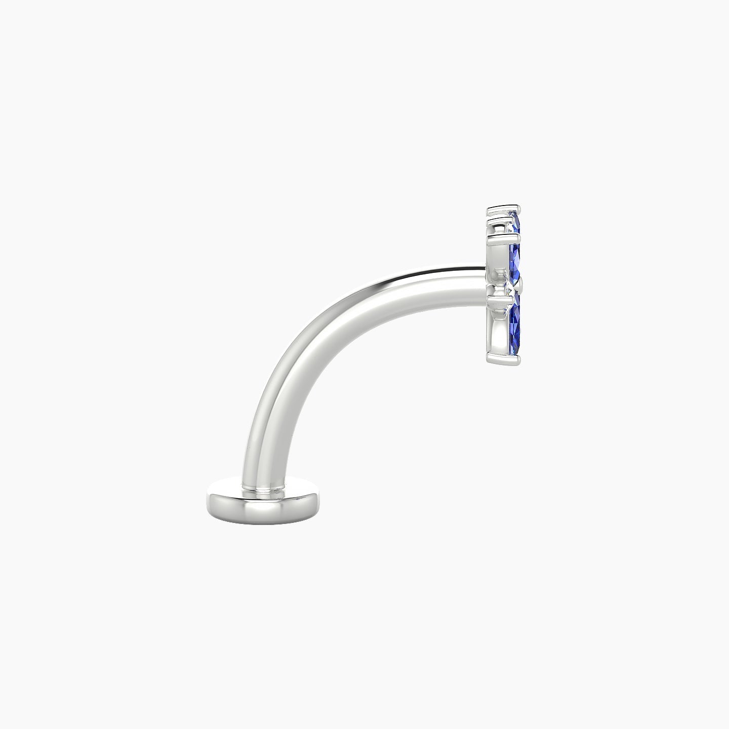 Aurore | 18k White Gold 10 mm 5.5 mm Flower Sapphire & Diamond Floating Navel Piercing