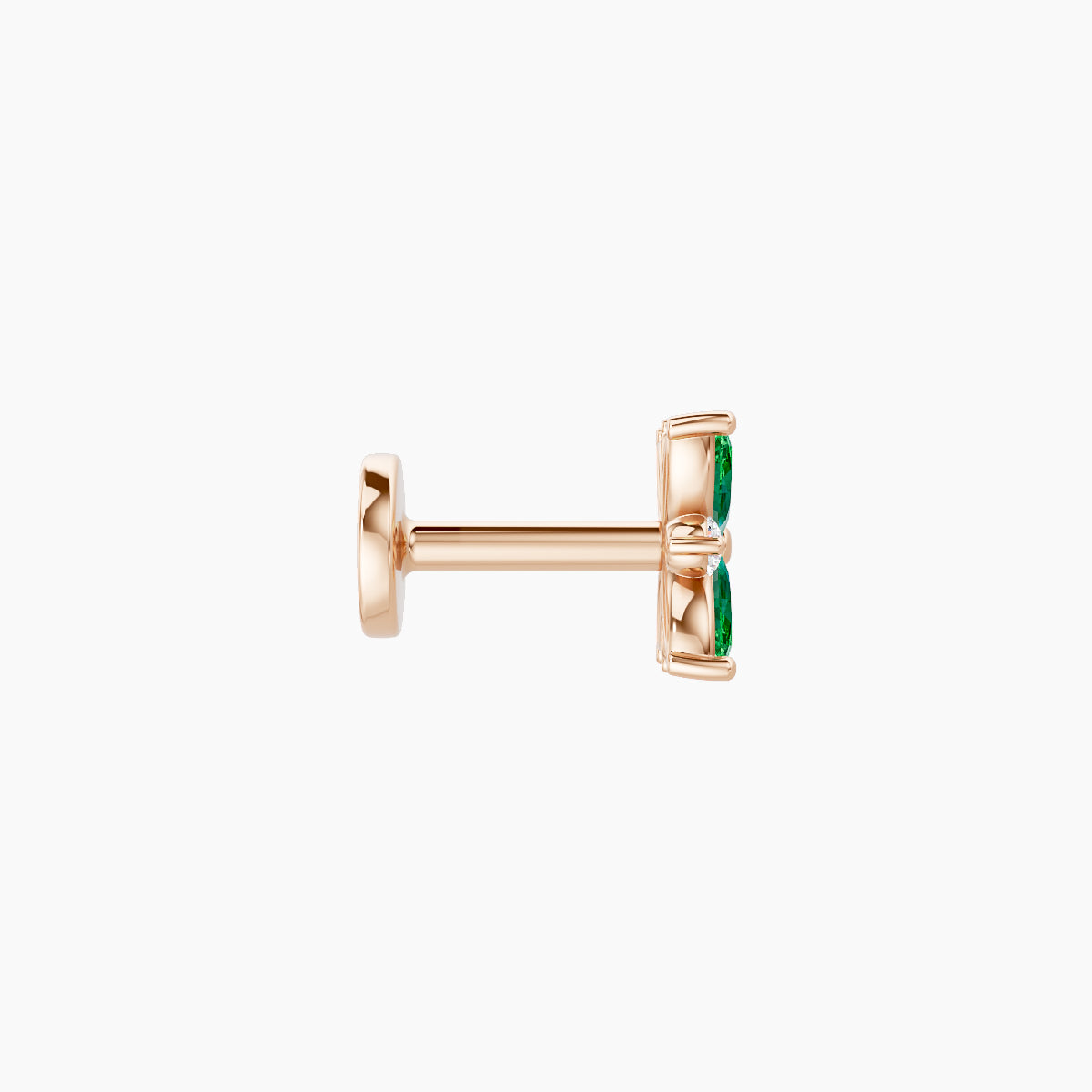 Aurore | 18k Rose Gold 5 mm 5.5 mm Flower Emerald & Diamond Piercing
