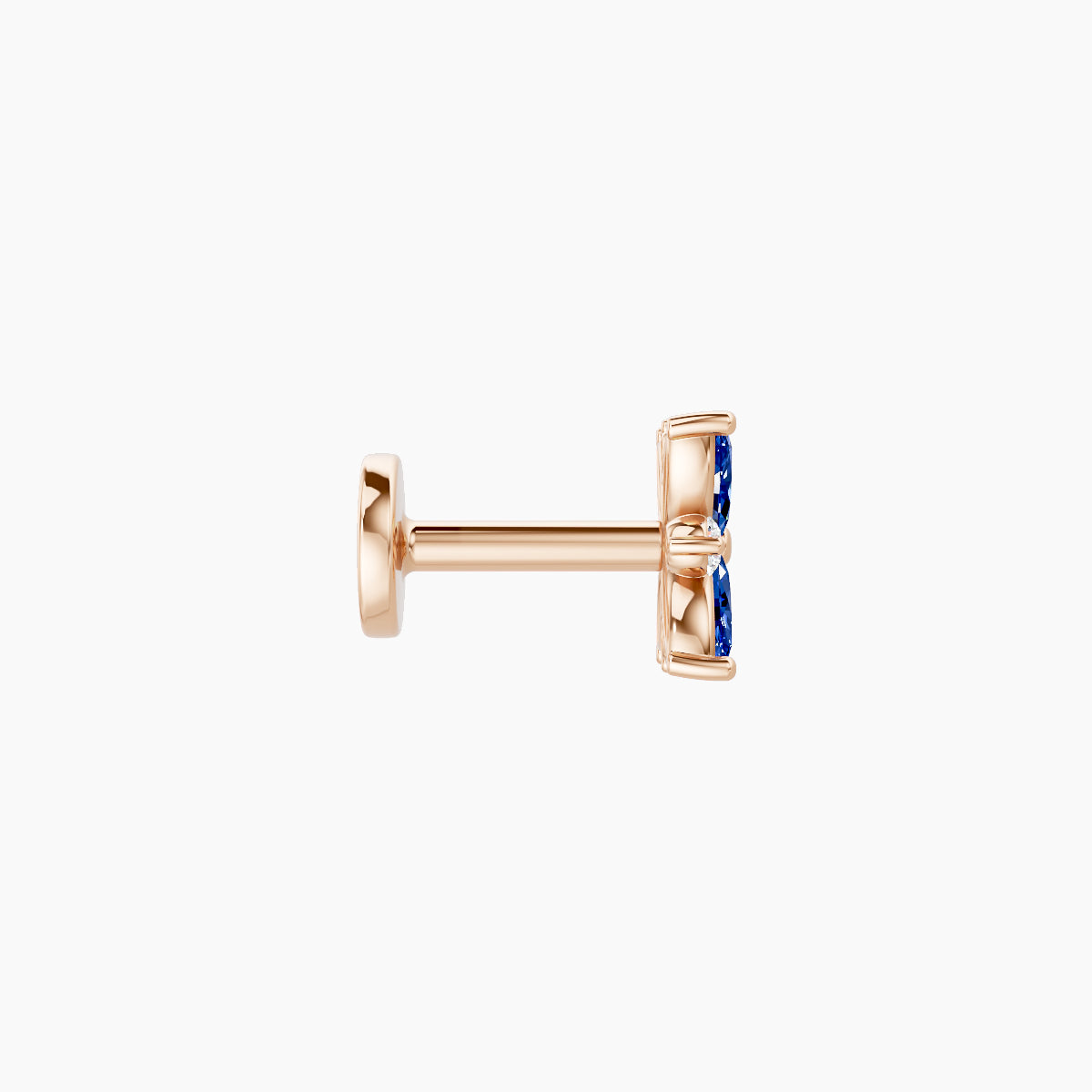 Aurore | 18k Rose Gold 5 mm 5.5 mm Flower Sapphire & Diamond Piercing