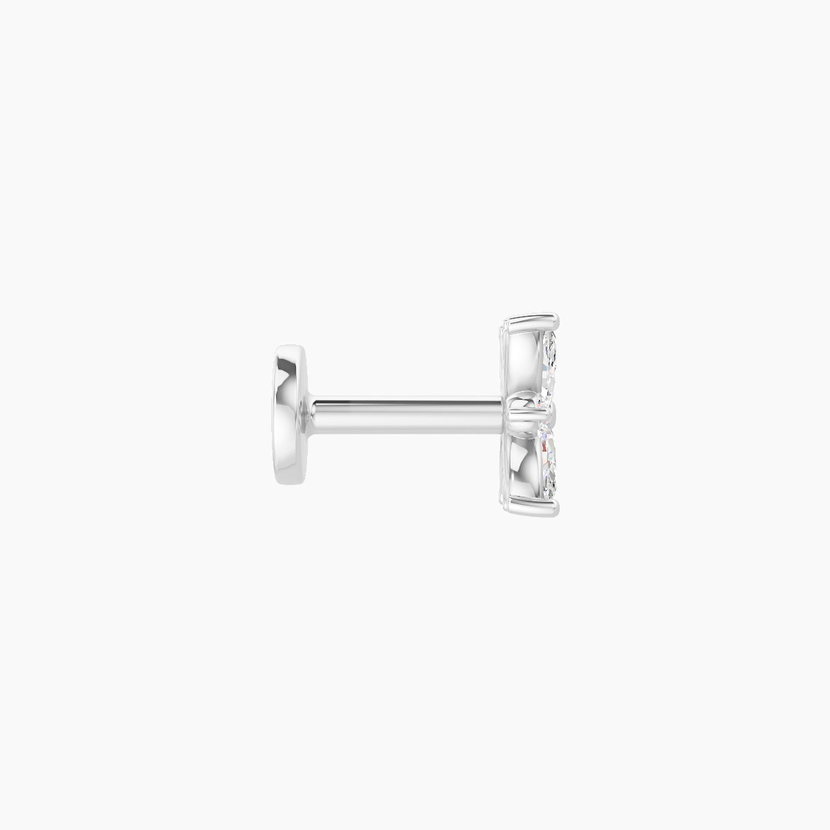 Aurore | 18k White Gold 5.5 mm 5 mm Flower Diamond Piercing
