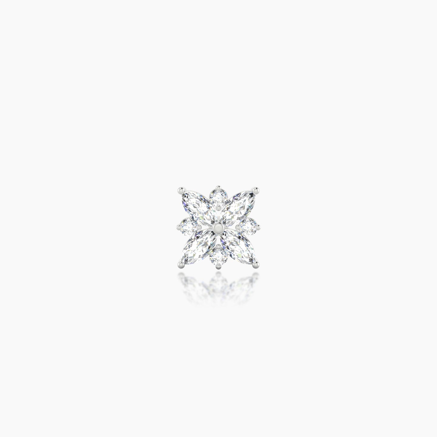 Aurore | 18k White Gold 5.5 mm 5 mm Flower Diamond Piercing