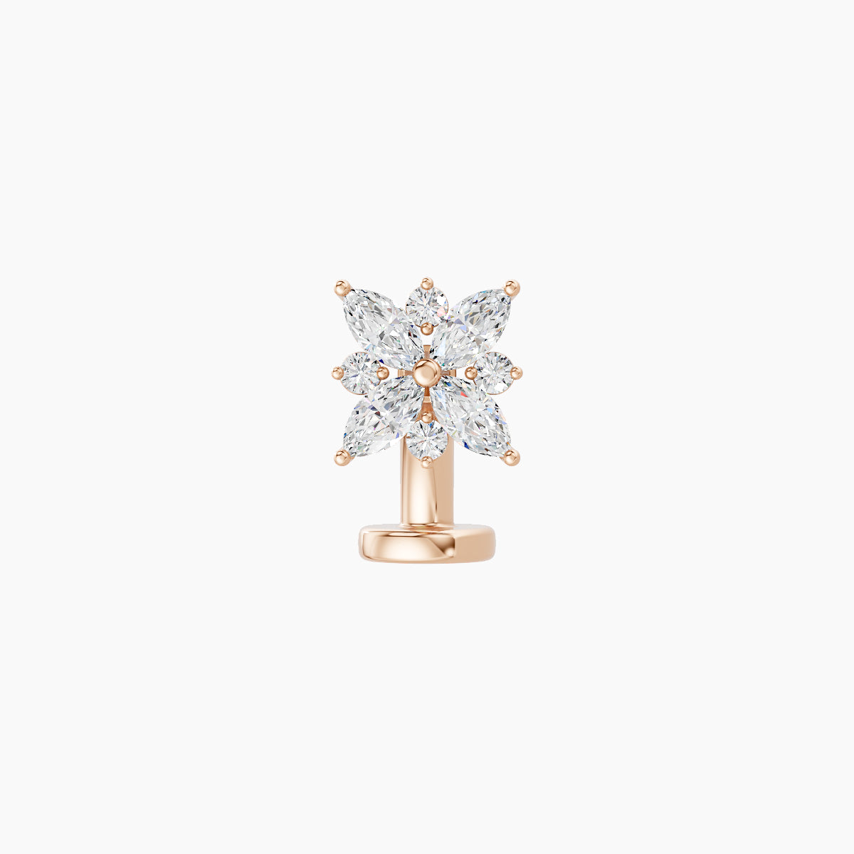 Aurore | 18k Rose Gold 5.5 mm 6 mm Flower Diamond Floating Navel Piercing