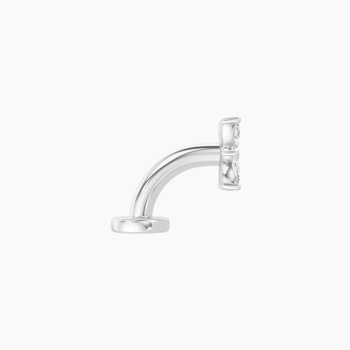 Aurore | 18k White Gold 5.5 mm 6 mm Flower Diamond Floating Navel Piercing