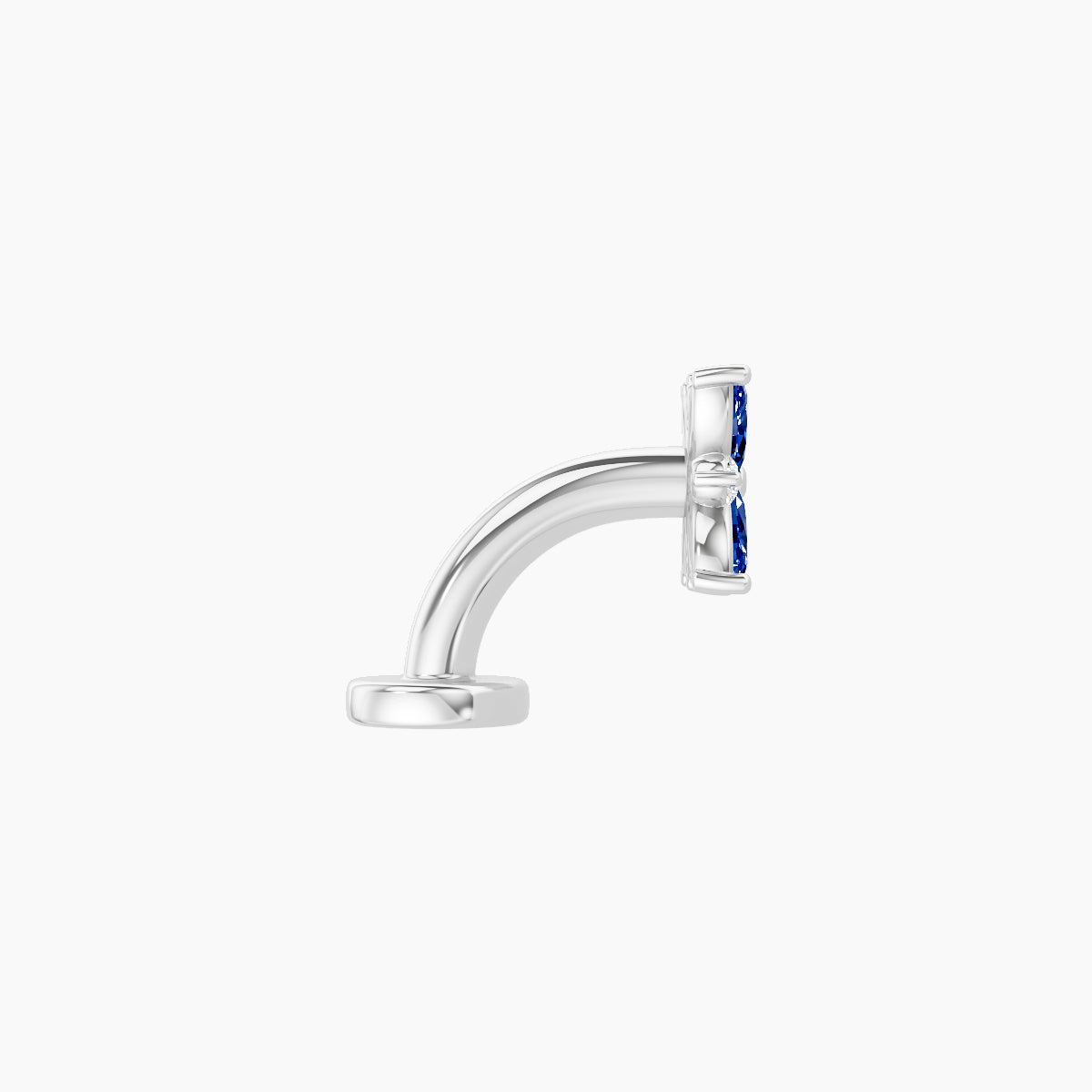 Aurore | 18k White Gold 6 mm 5.5 mm Flower Sapphire & Diamond Floating Navel Piercing