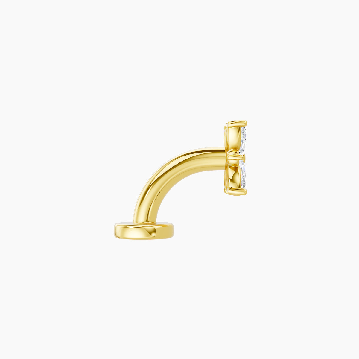 Aurore | 18k Yellow Gold 5.5 mm 6 mm Flower Diamond Floating Navel Piercing