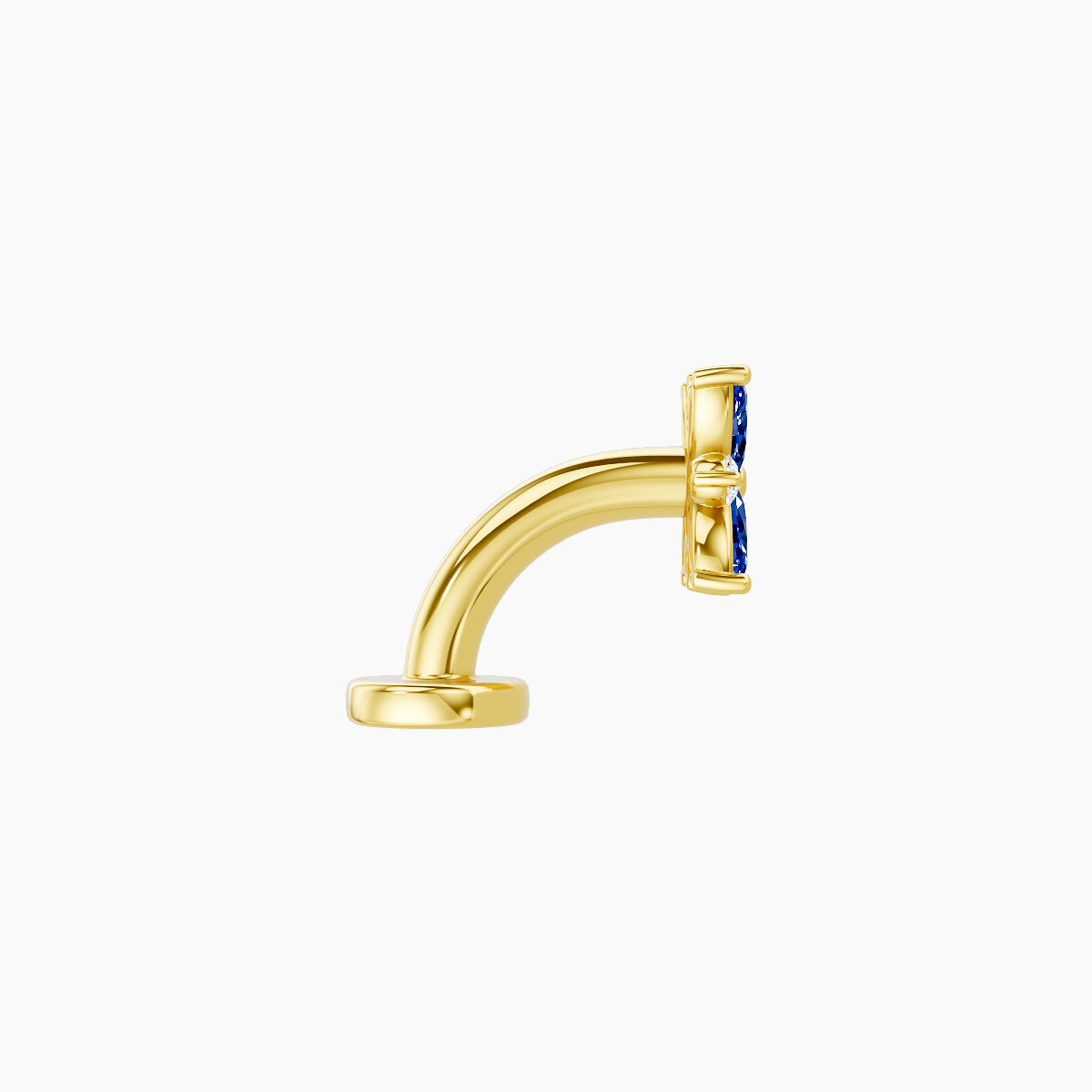 Aurore | 18k Yellow Gold 6 mm 5.5 mm Flower Sapphire & Diamond Floating Navel Piercing