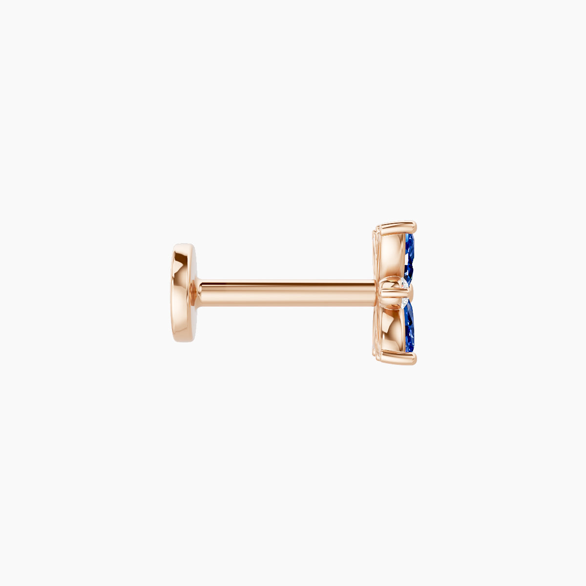 Aurore | 18k Rose Gold 6.5 mm 5.5 mm Flower Sapphire & Diamond Piercing