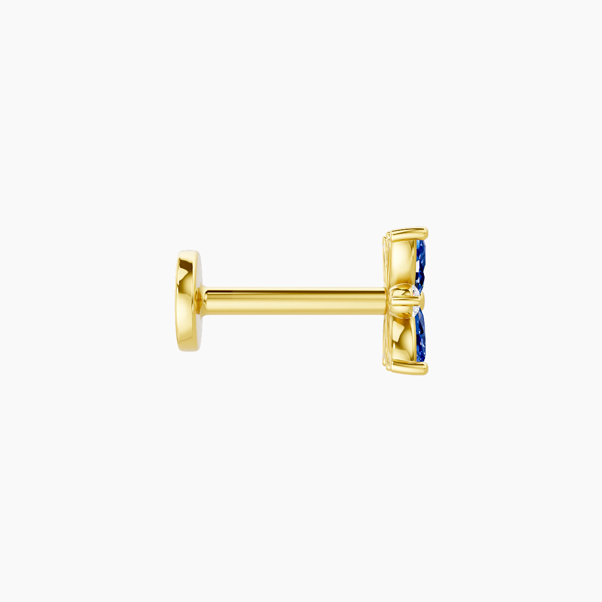 Aurore | 18k Yellow Gold 6.5 mm 5.5 mm Flower Sapphire & Diamond Piercing