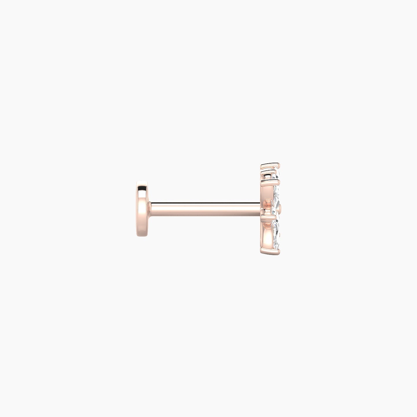 Aurore | 18k Rose Gold 5.5 mm 6.5 mm Flower Diamond Piercing