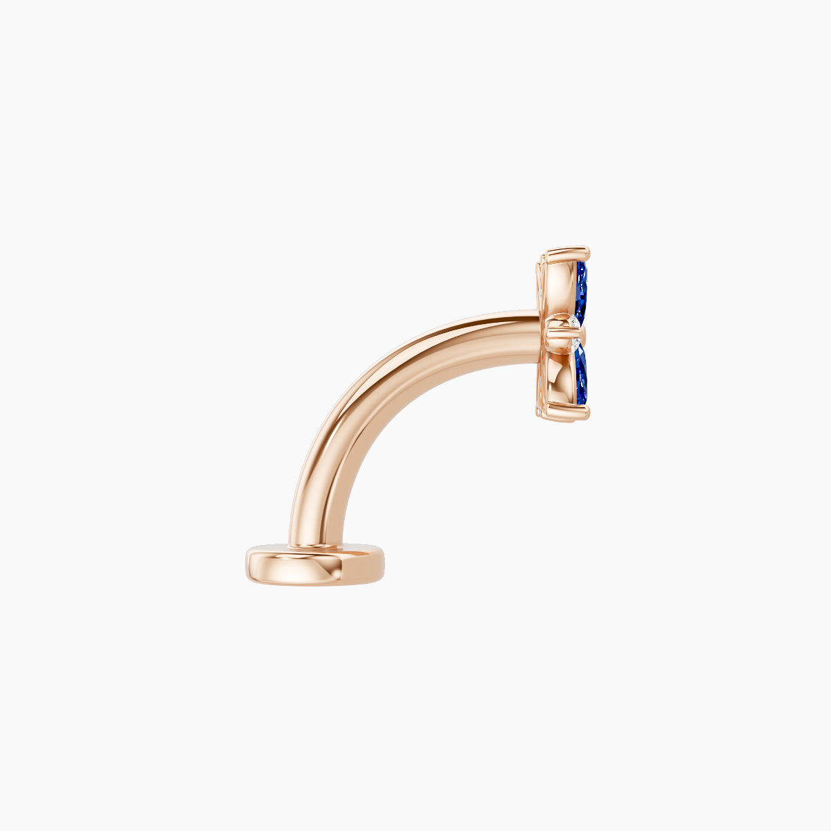 Aurore | 18k Rose Gold 8 mm 5.5 mm Flower Sapphire & Diamond Floating Navel Piercing