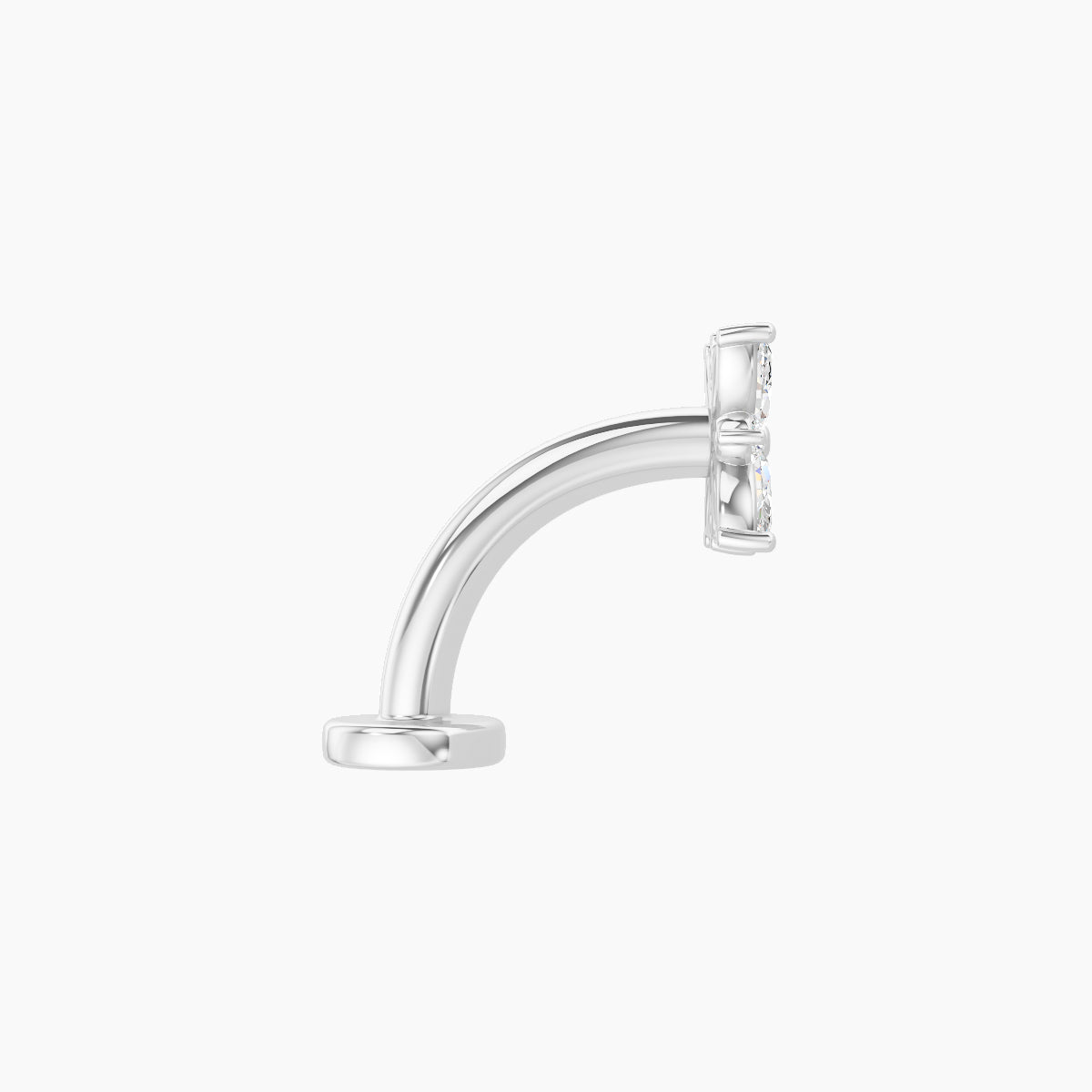 Aurore | 18k White Gold 5.5 mm 8 mm Flower Diamond Floating Navel Piercing