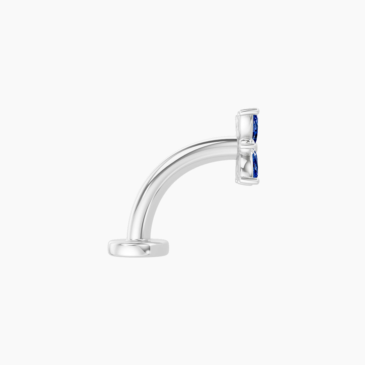 Aurore | 18k White Gold 8 mm 5.5 mm Flower Sapphire & Diamond Floating Navel Piercing