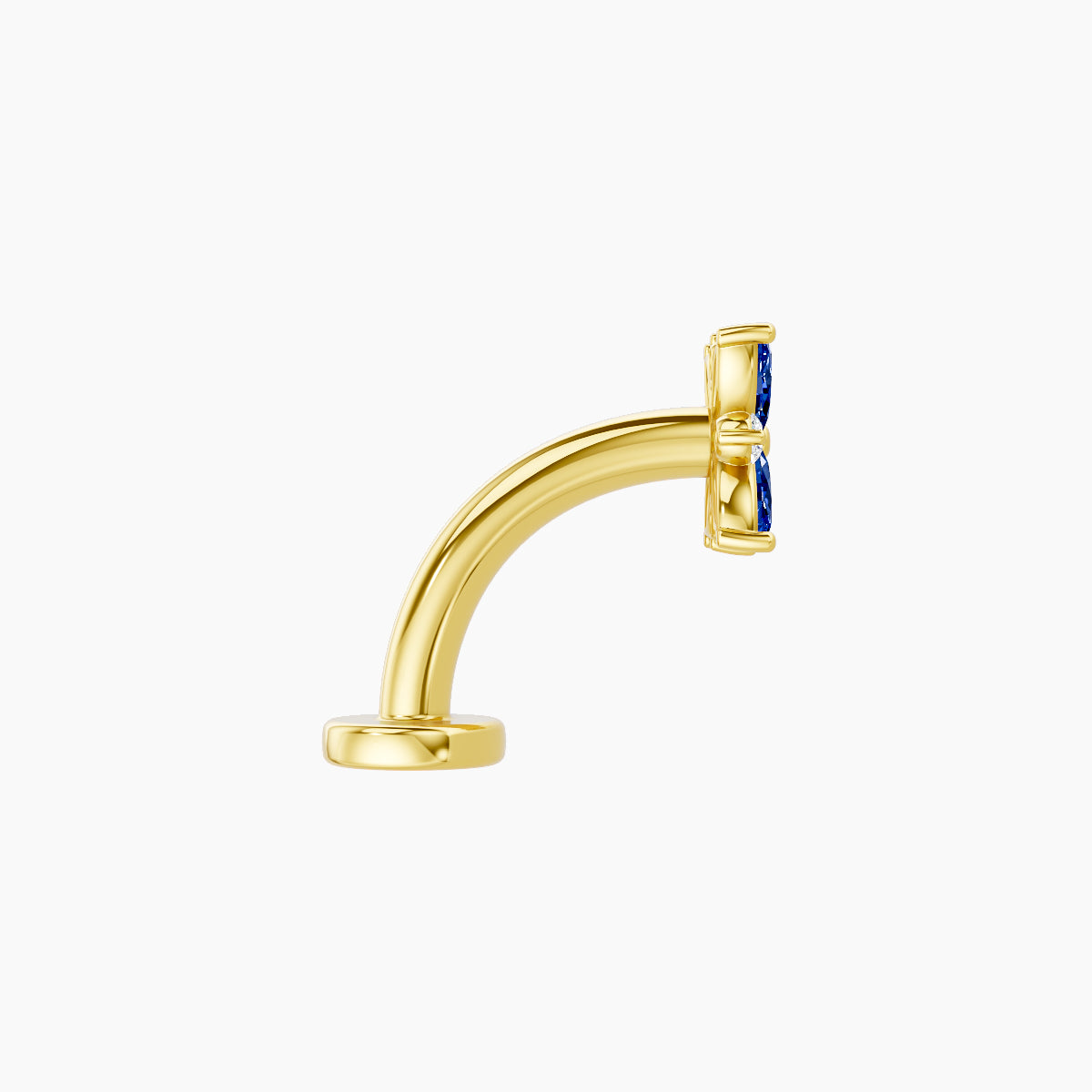 Aurore | 18k Yellow Gold 8 mm 5.5 mm Flower Sapphire & Diamond Floating Navel Piercing