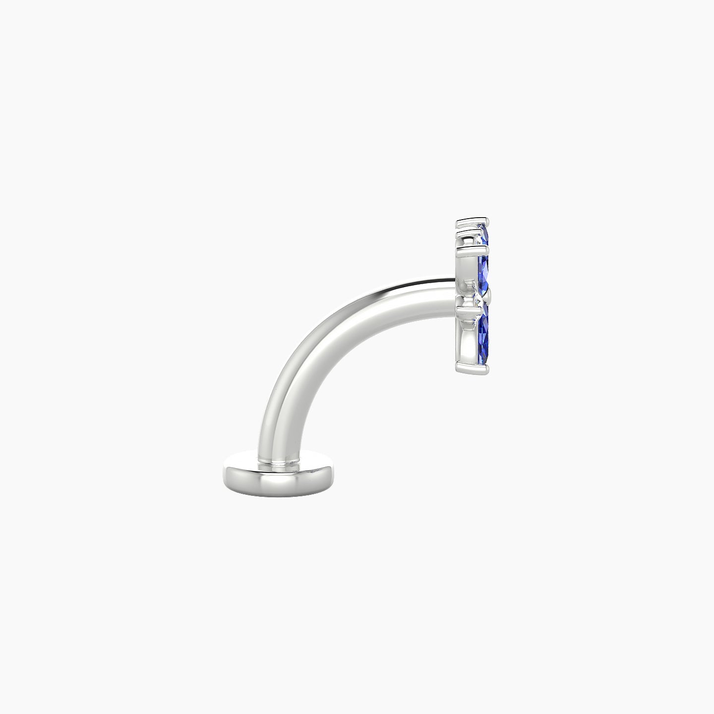 Aurore | 18k White Gold 8 mm 5.5 mm Flower Sapphire & Diamond Floating Navel Piercing