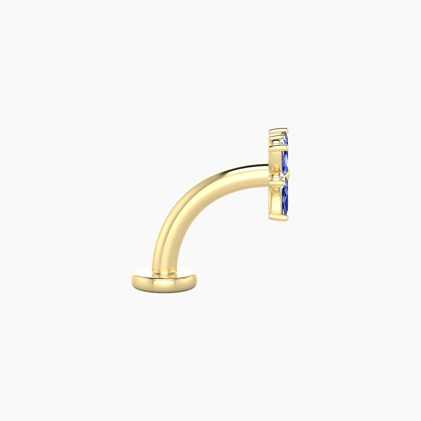 Aurore | 18k Yellow Gold 8 mm 5.5 mm Flower Sapphire & Diamond Floating Navel Piercing