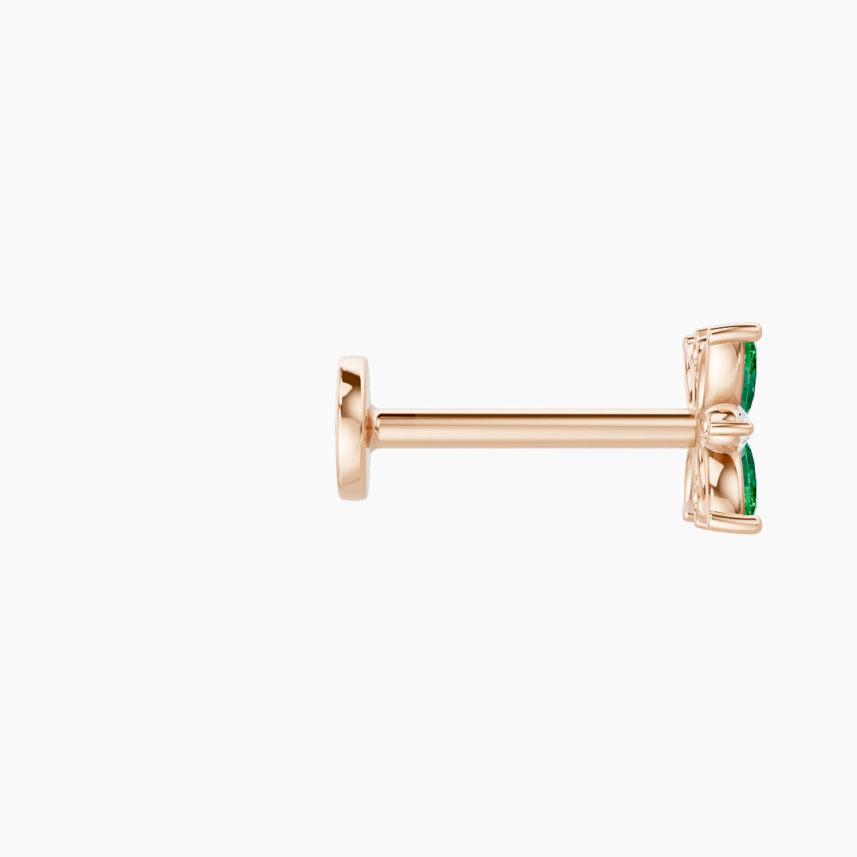 Aurore | 18k Rose Gold 8 mm 5.5 mm Flower Emerald & Diamond Piercing