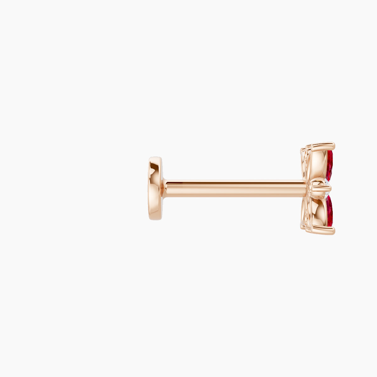Aurore | 18k Rose Gold 8 mm 5.5 mm Flower Ruby & Diamond Piercing