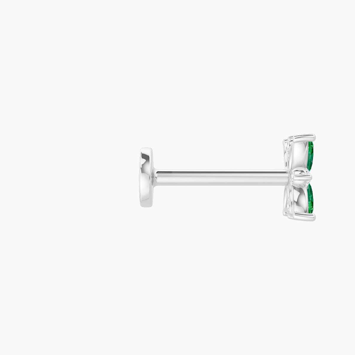 Aurore | 18k White Gold 8 mm 5.5 mm Flower Emerald & Diamond Piercing
