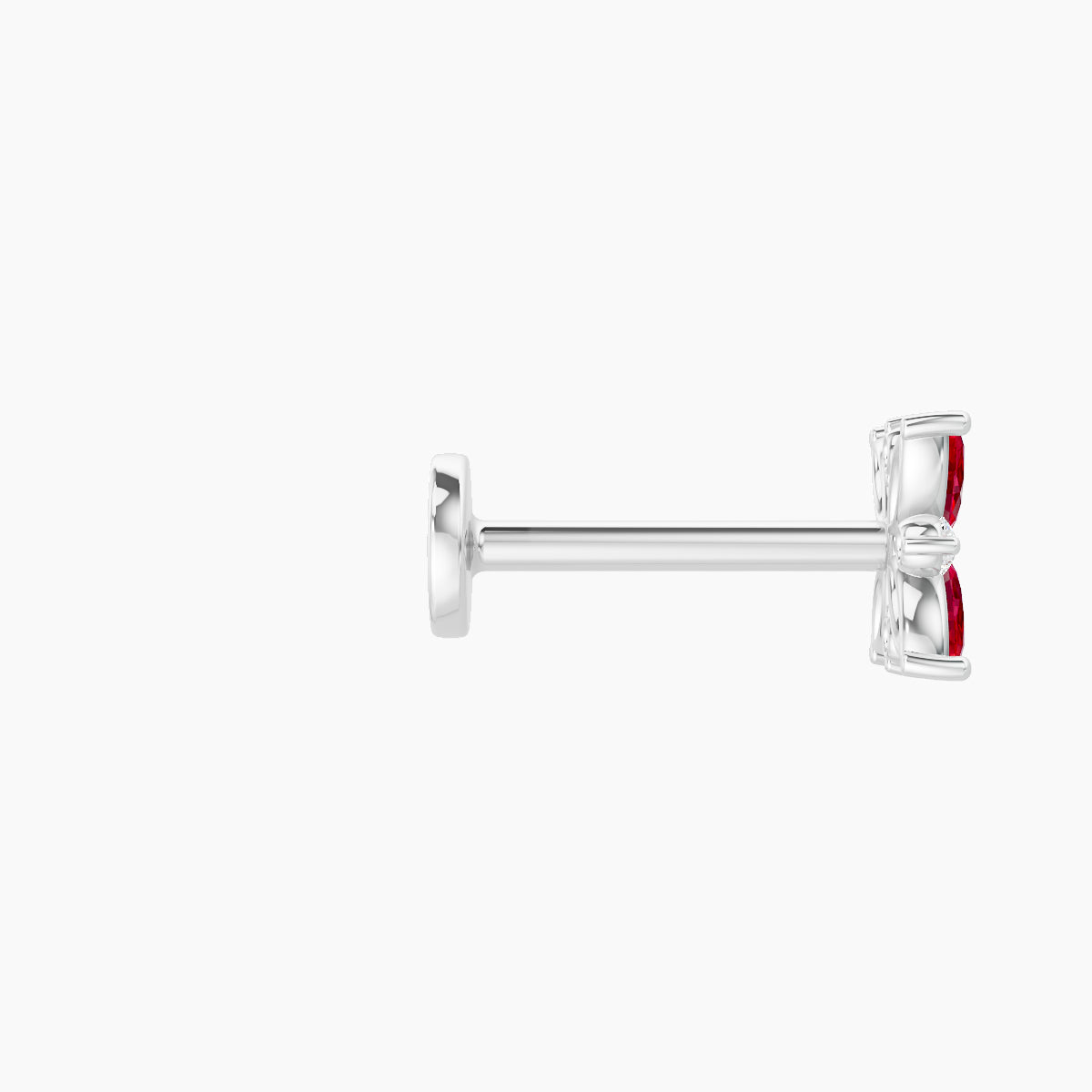 Aurore | 18k White Gold 8 mm 5.5 mm Flower Ruby & Diamond Piercing