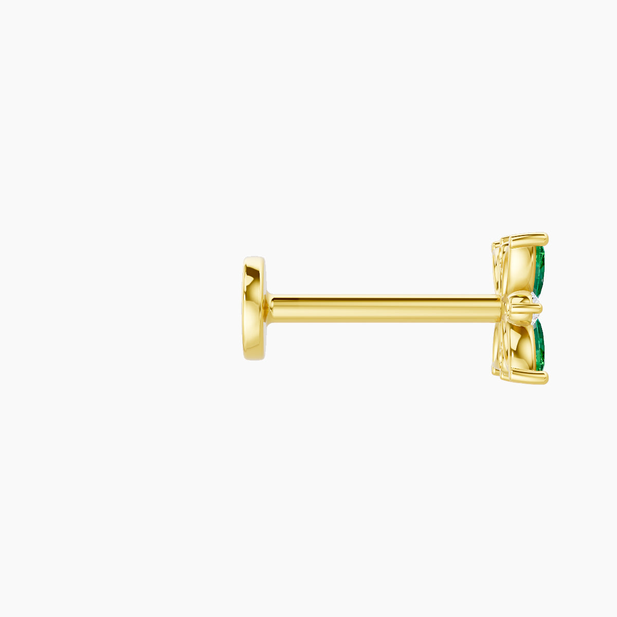 Aurore | 18k Yellow Gold 8 mm 5.5 mm Flower Emerald & Diamond Piercing