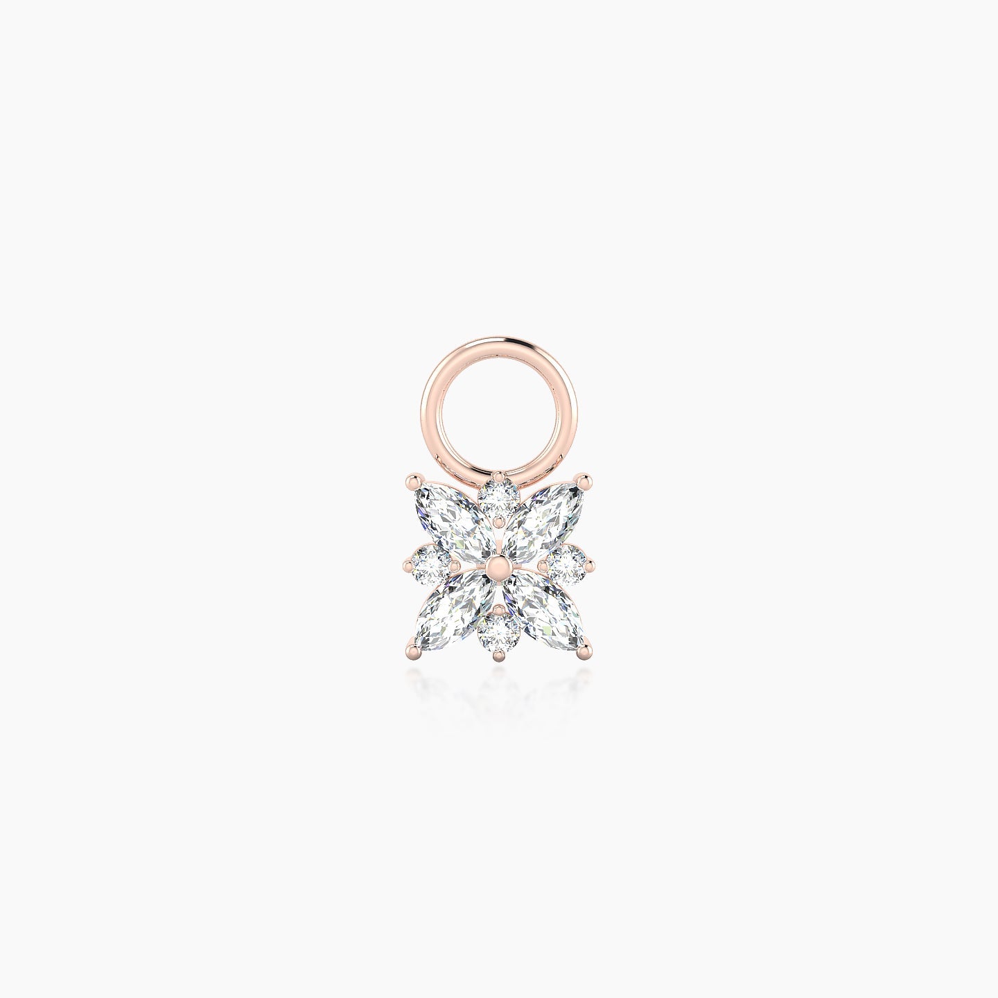 Aurore | 18k Rose Gold 5.5 mm Flower Diamond Charm