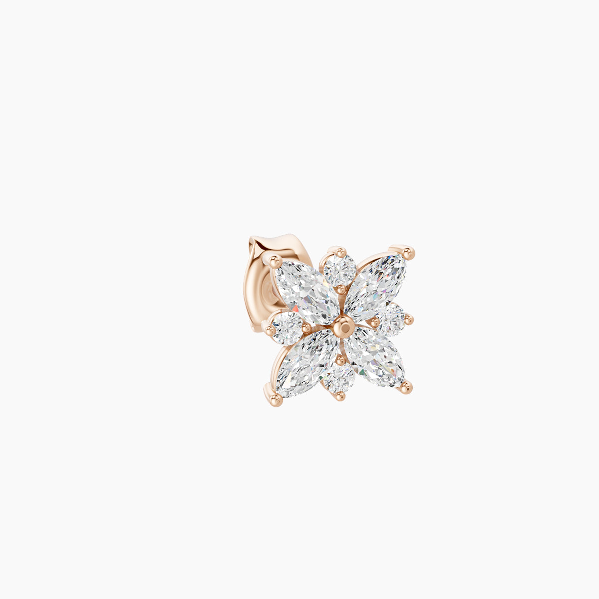 Aurore | 18k Rose Gold 5.5 mm Flower Diamond Earring