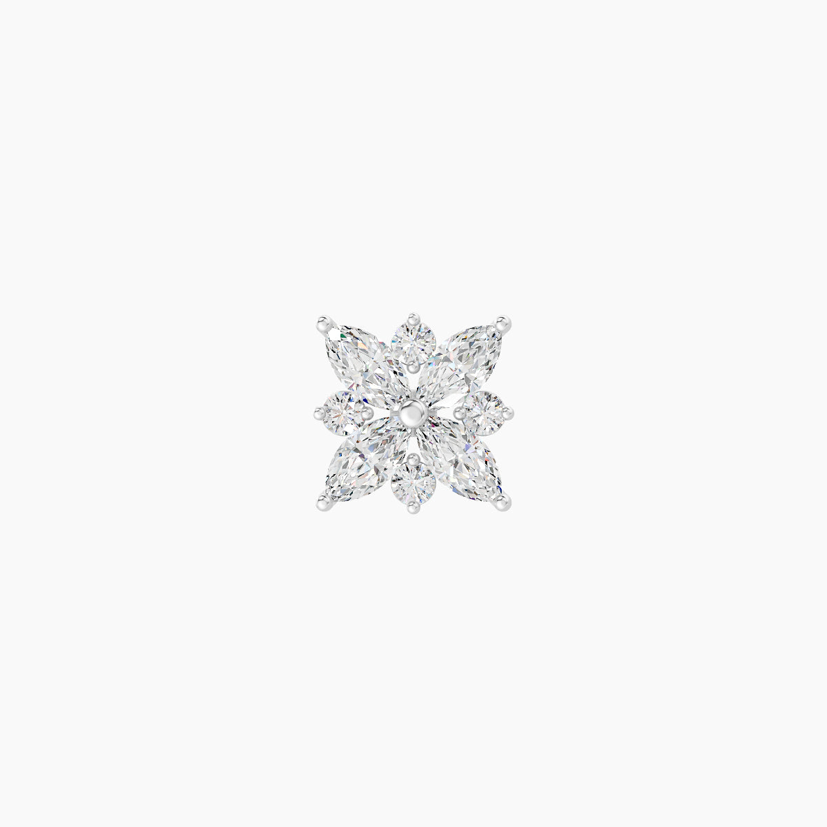 Aurore | 18k White Gold 5.5 mm Flower Diamond Earring