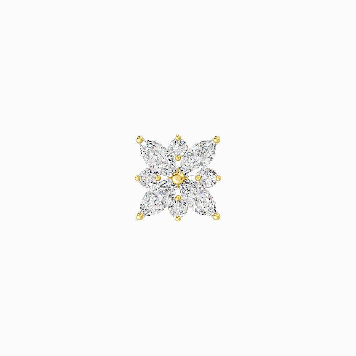 Aurore | 18k Yellow Gold 5.5 mm Flower Diamond Earring