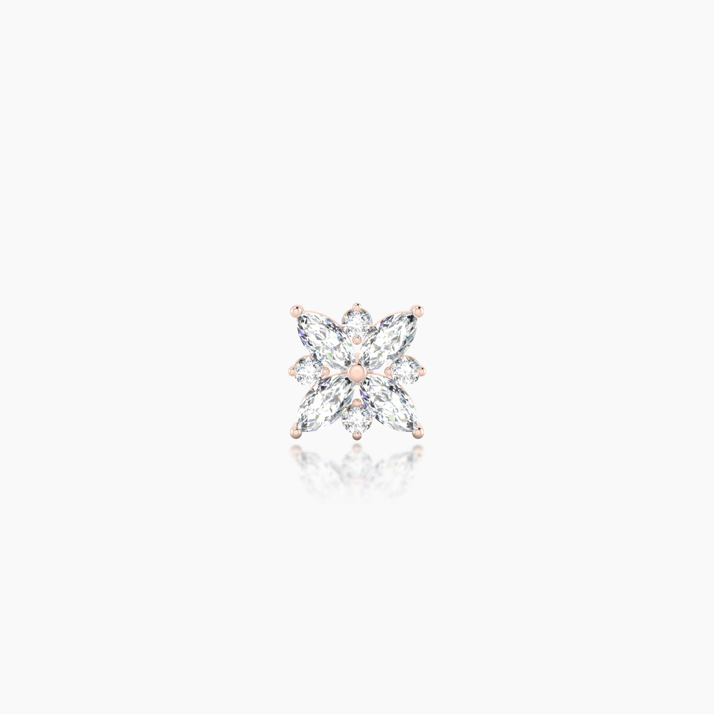 Aurore | 18k Rose Gold 5.5 mm Flower Diamond Earring