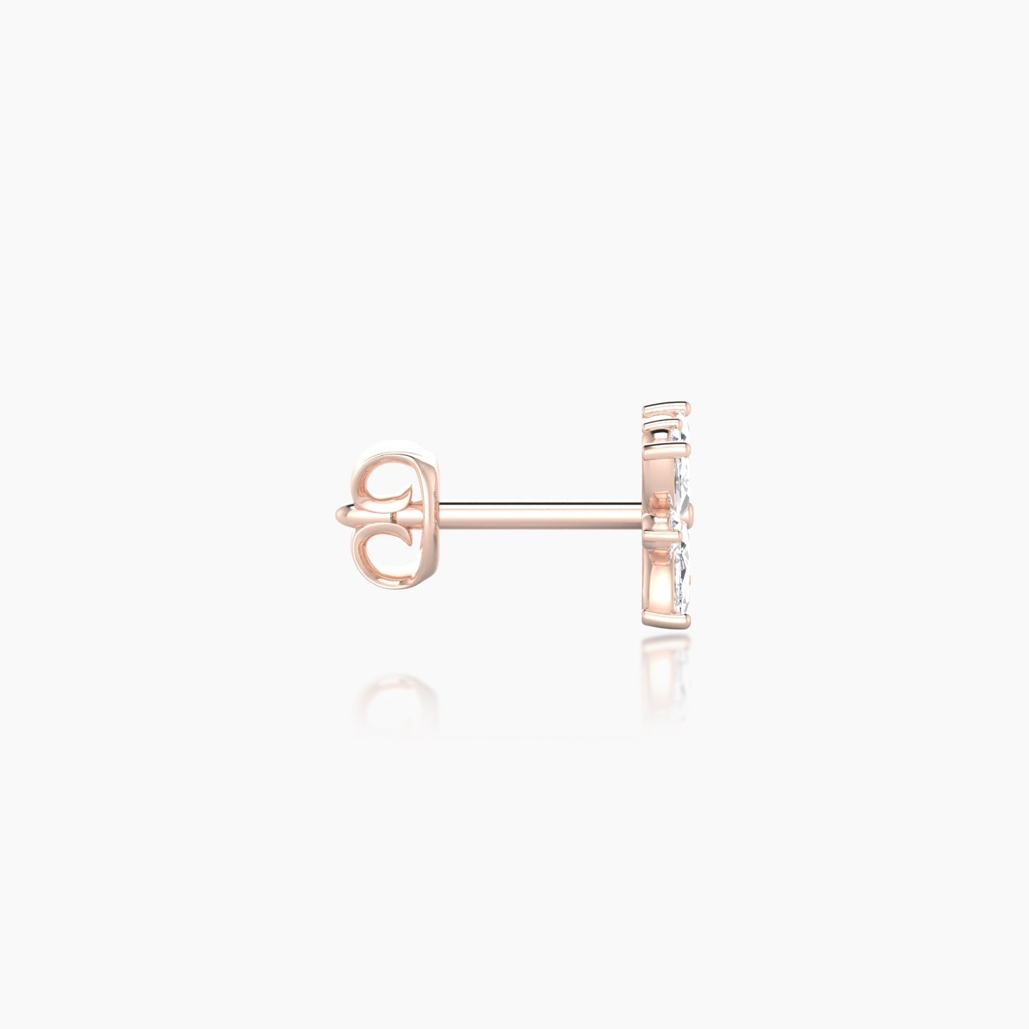 Aurore | 18k Rose Gold 5.5 mm Flower Diamond Earring