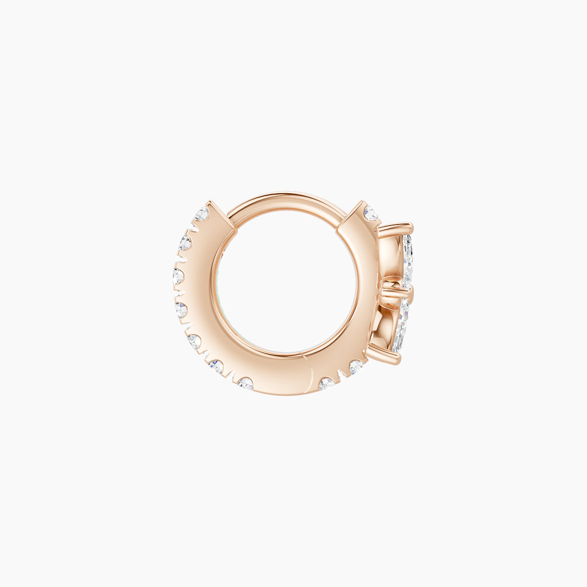 Aurore | 18k Rose Gold 5 mm Flower Diamond Hoop Piercing