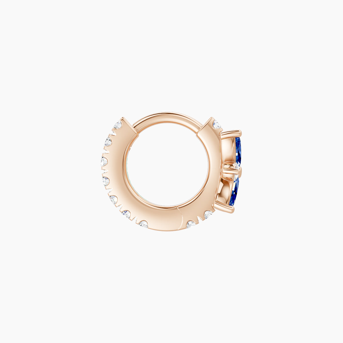 Aurore | 18k Rose Gold 5 mm Flower Sapphire & Diamond Hoop Piercing