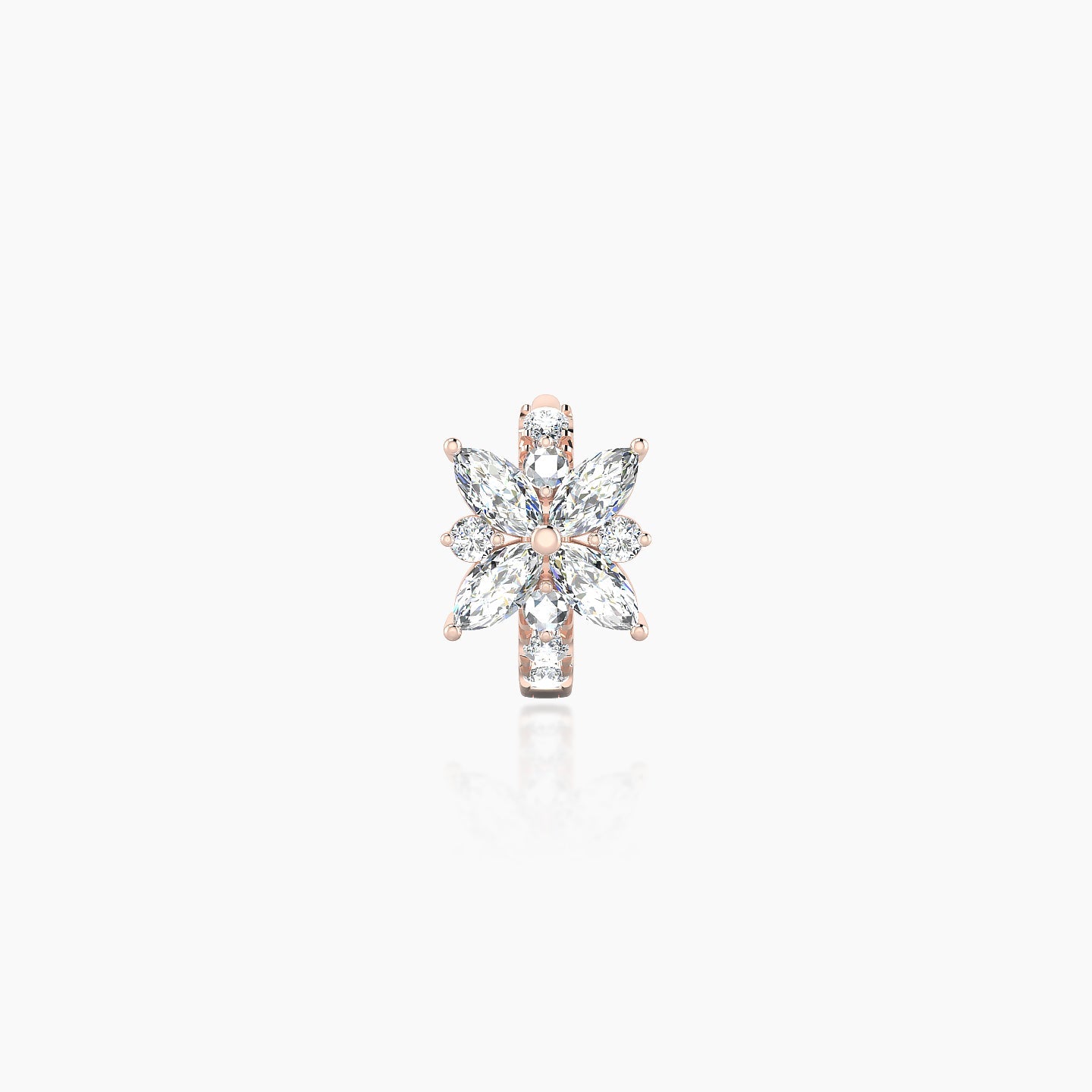 Aurore | 18k Rose Gold 5 mm Flower Diamond Hoop Piercing